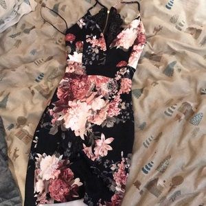 Floral body fitting dress